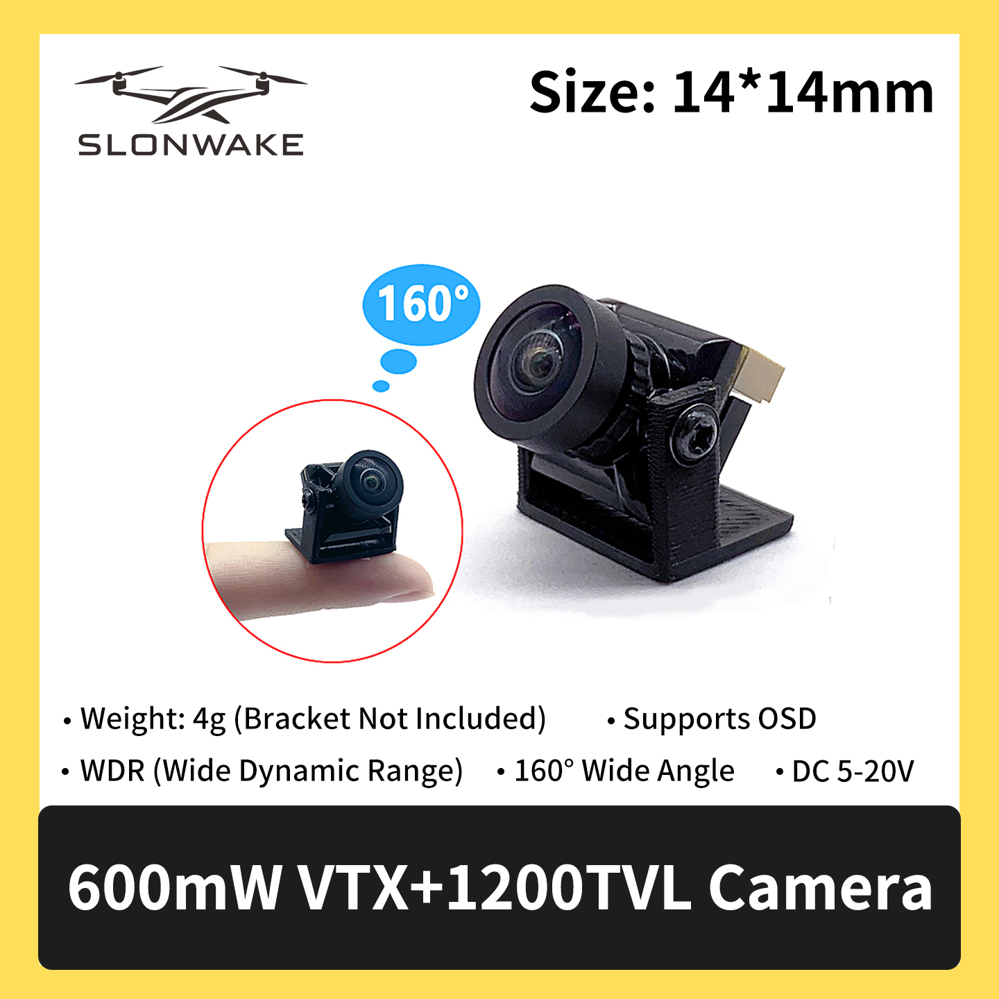 SLONWAKE 5.8G 600mW 7-24V FPV  - đánh giá và giá Drone Camera Wide Angle