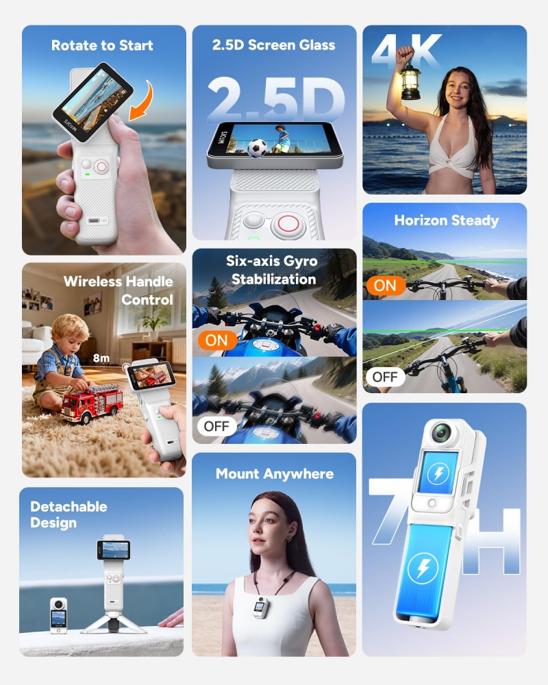 SJCAM New White C400 Pocket Ha - đánh giá và giá Drone Camera Action