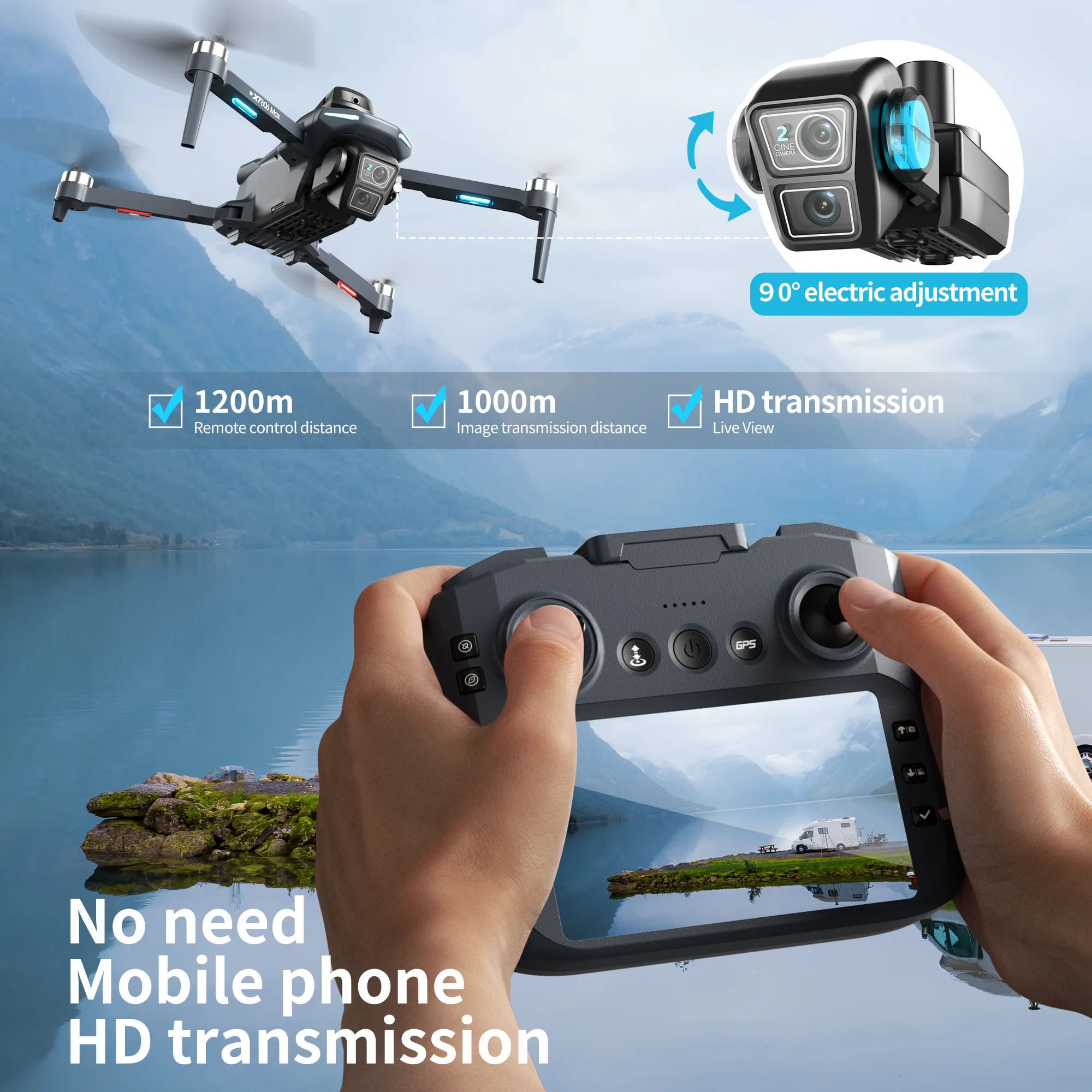Lenovo XT606 MAX GPS Drone 4k  - đánh giá và giá Drone Camera Thermal