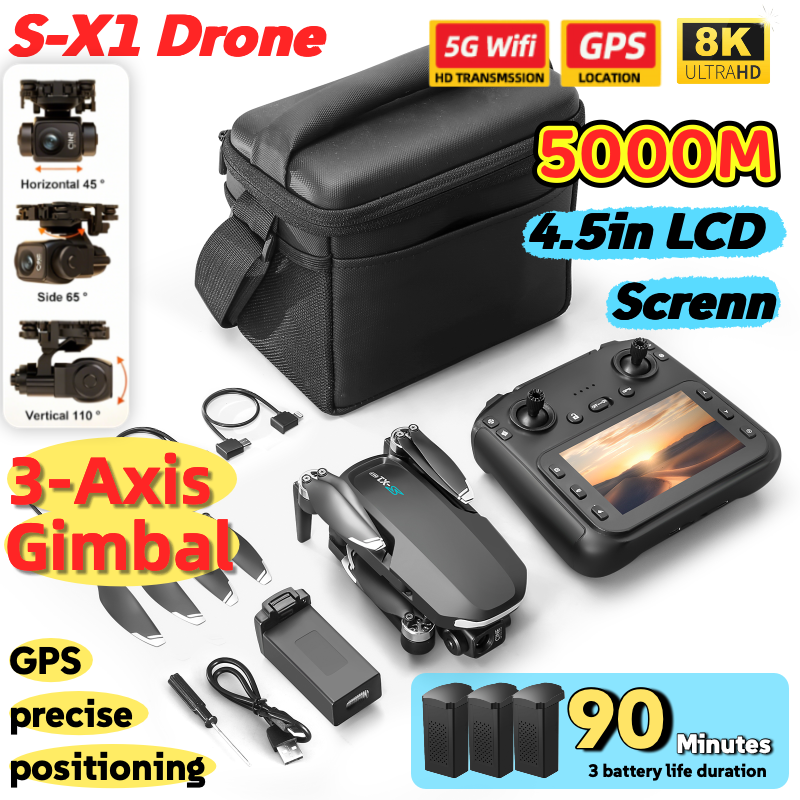 S-X1 MAX GPS Drone with 3-Axis - đánh giá và giá Drone Camera Thermal