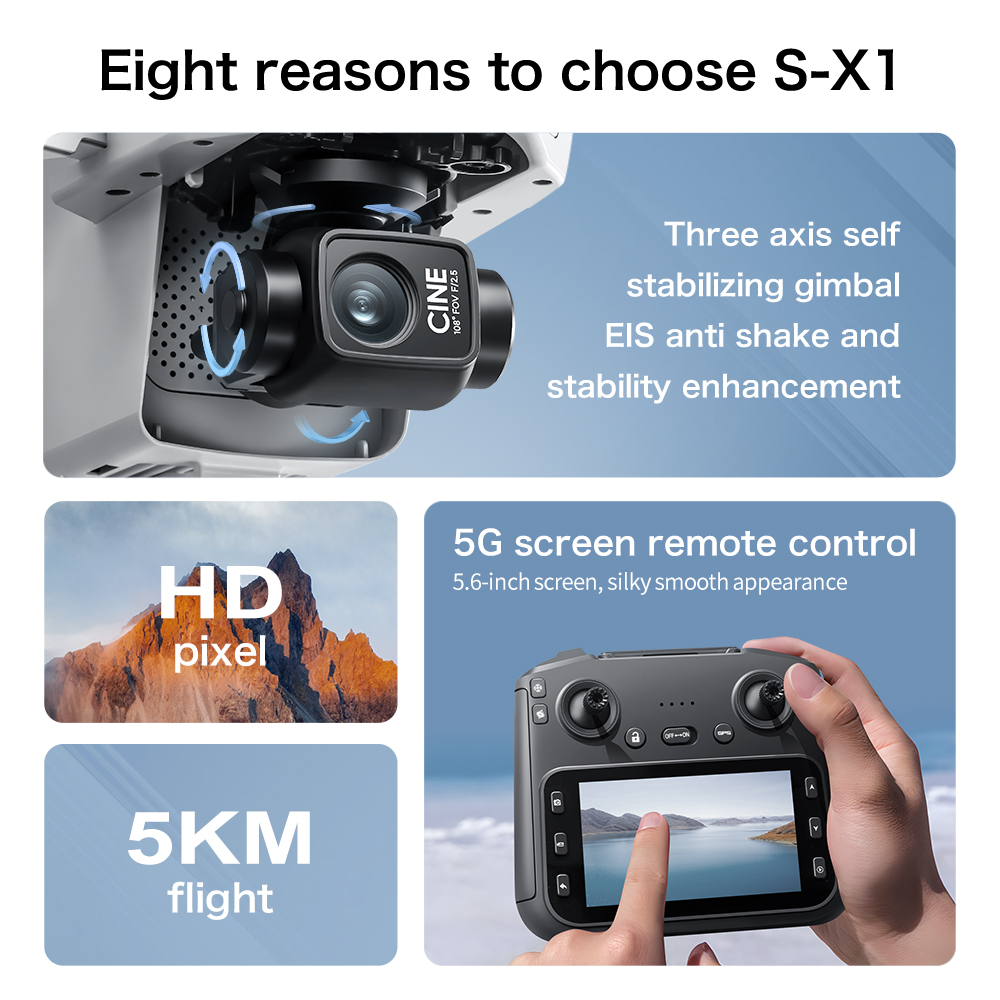 S-X1 MAX GPS Drone with 3-Axis - đánh giá và giá Drone Camera Thermal