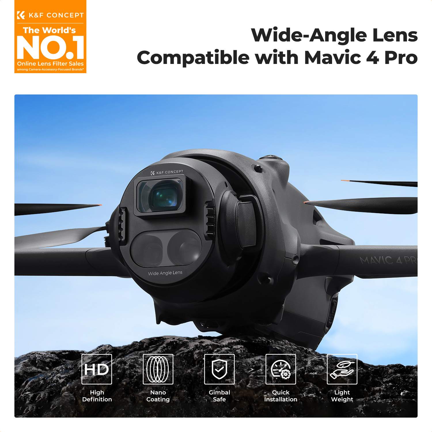 K&F Concept Wide-Angle Lens fo - đánh giá và giá Drone Camera Wide Angle