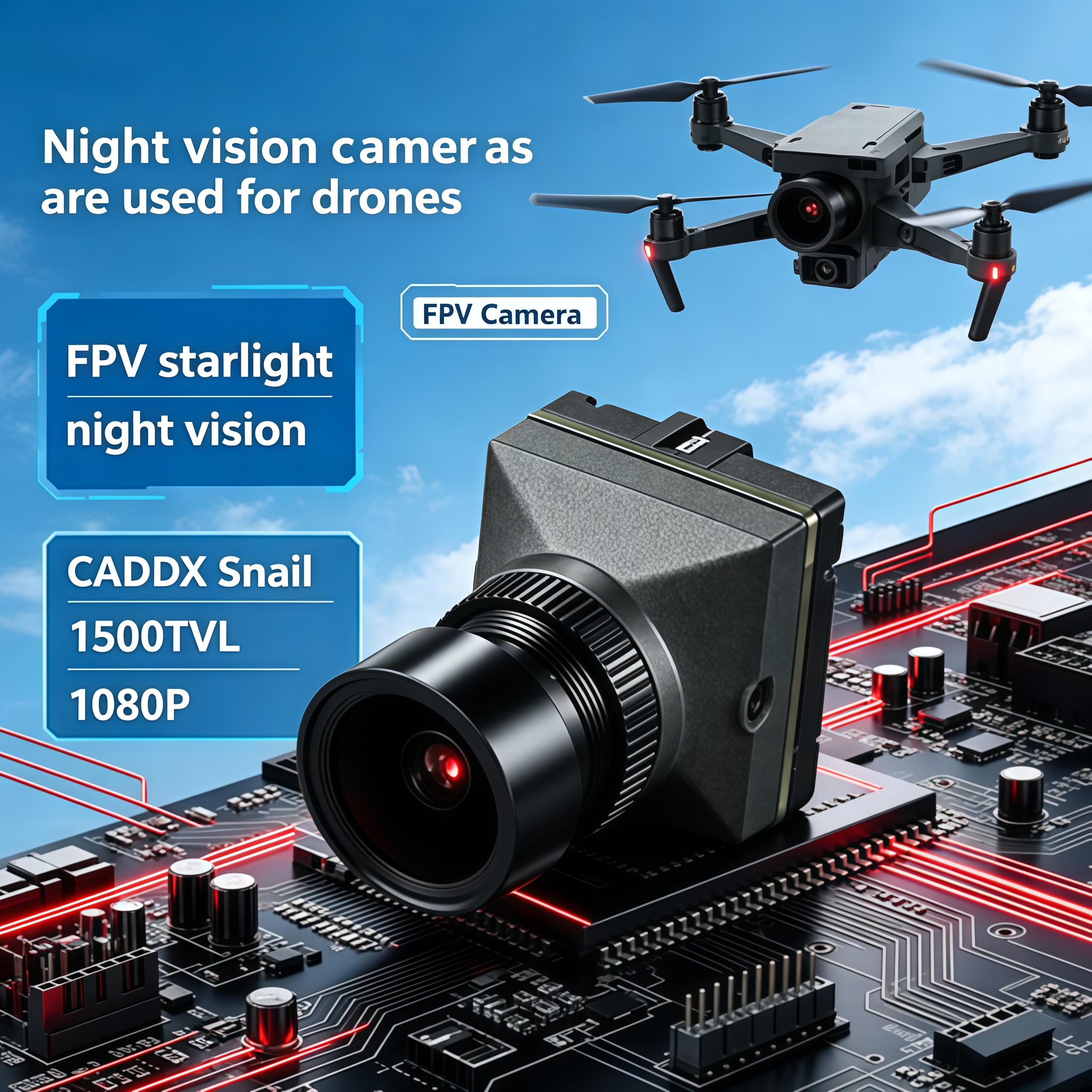 1500TVL HD CADDX Snail FPV Cam - đánh giá và giá Drone Camera Night Vision