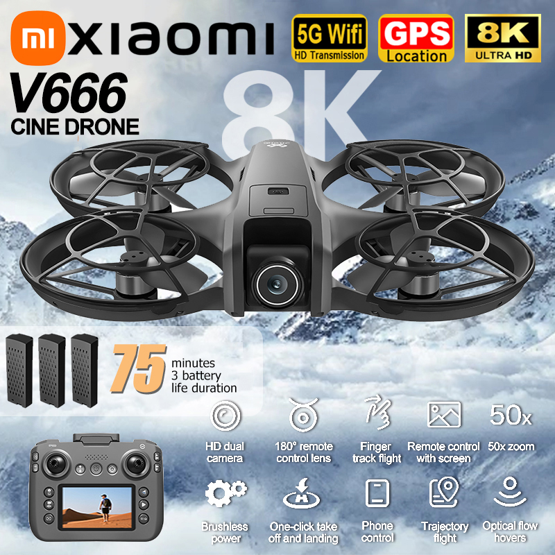 Xiaomi V666 Drone 8K Aerial HD - đánh giá và giá Drone Camera With Gimbal